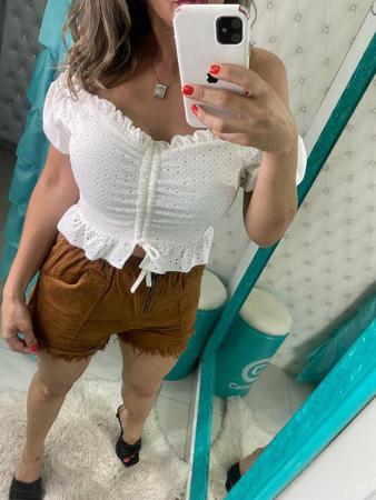 Short marrom cintura alta 2025