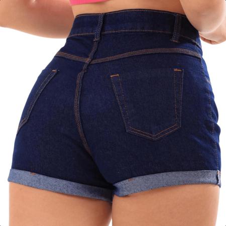 Short Jeans Feminino Cintura Alta Com Lycra Levanta Bumbum Destroyed -  Stillger - Short Feminino - Magazine Luiza
