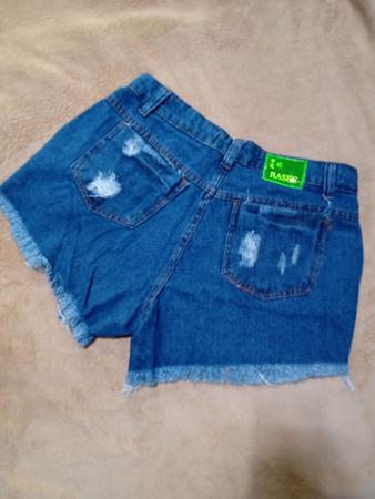 Ss Store 3 Short Jeans Feminino Detalhe Lateral Desfiado