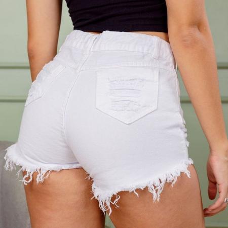Short Jeans Hot Pants Feminino Bermuda Cintura Alta Destroyed Desfiado Cós  Alto 34 a 46 - Suprema Opção - Short Feminino - Magazine Luiza