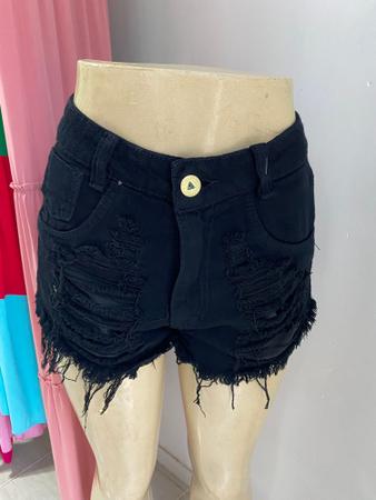 Short preto cheap destroyed