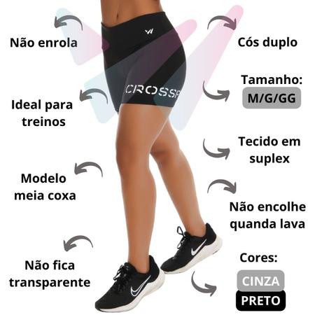 Short Legging Feminino Meia Coxa Cós Alto Pala Dupla Fitnes Academia Wega  Suplex Shortinho Leg - Short Esportivo - Magazine Luiza