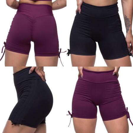 Short empina bumbum roupa academia feminina com regulagem lateral