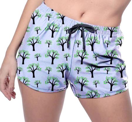 Imagem de Short Praia Shorts Banho Bermuda Verão Árvore Cartoon Green Floresta Natureza 1570