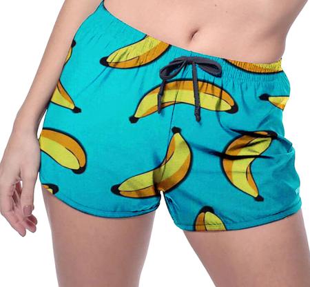 Imagem de Short Praia Shorts Banho Bermuda Verão Banana Cartoon Fruta Amarela 613