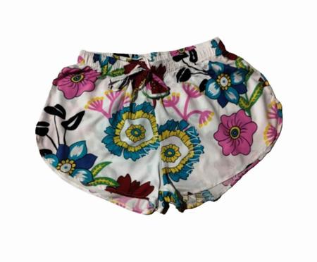 Imagem de Short  viscose estampado feminino, cordão para laço