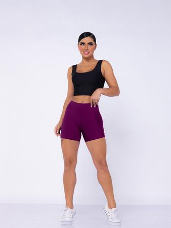 Shorts Academia Feminino Suplex Básico Donna Martins - Preto