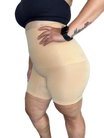 Shorts Cinta Modeladora Feminina Alta Compressão Redutor Cintura - Bege