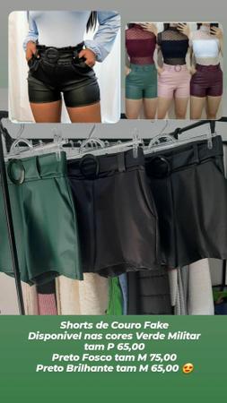 Shorts de Couro Preto M