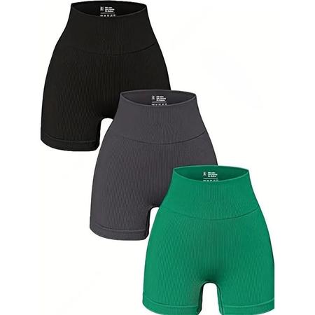 Shorts de Yoga Sem Costura para Mulheres - Cintura Alta e Modelagem Justa Imagem de Shorts de Yoga Sem Costura para Mulheres - Cintura Alta e Modelagem Justa