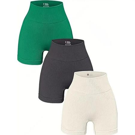 Shorts de Yoga Sem Costura para Mulheres - Cintura Alta e Modelagem Justa Imagem de Shorts de Yoga Sem Costura para Mulheres - Cintura Alta e Modelagem Justa