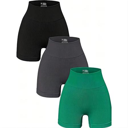 Shorts de Yoga Sem Costura para Mulheres - Cintura Alta e Modelagem Justa Imagem de Shorts de Yoga Sem Costura para Mulheres - Cintura Alta e Modelagem Justa