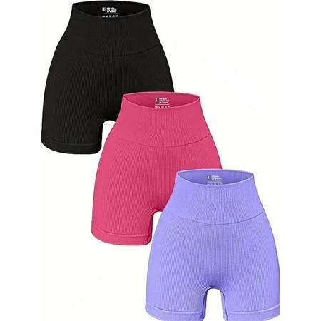 Shorts de Yoga Sem Costura para Mulheres - Cintura Alta e Modelagem Justa Imagem de Shorts de Yoga Sem Costura para Mulheres - Cintura Alta e Modelagem Justa