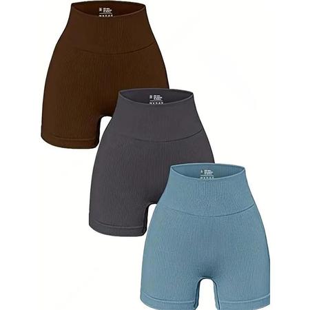 Shorts de Yoga Sem Costura para Mulheres - Cintura Alta e Modelagem Justa Imagem de Shorts de Yoga Sem Costura para Mulheres - Cintura Alta e Modelagem Justa