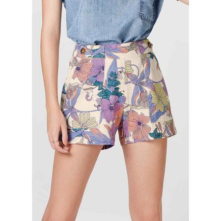 short de linho estampado