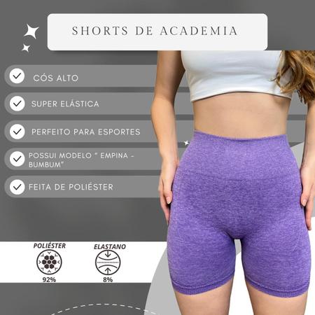 Imagem de Shorts Feminino Fit Empina Bumbum Academia Sem Costura Estica