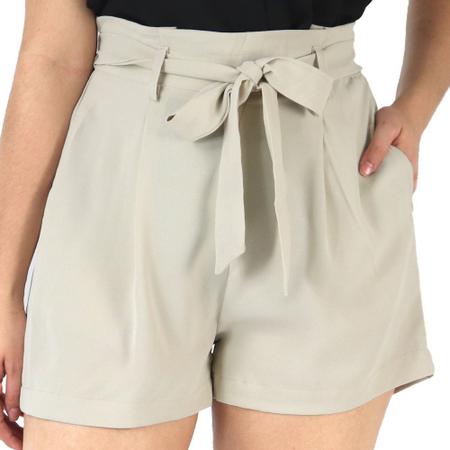 Shorts Feminino Liso Cós Alto Com Bolsos Cinto Verão Social - Moda Feminina  - Magazine Luiza
