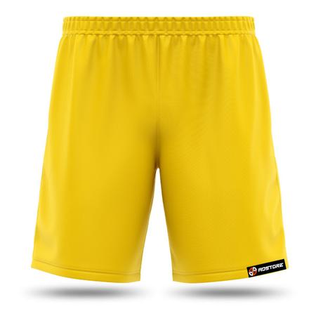 Imagem de Shorts Futebol Esportes Infantil Menino Poliéster Bermuda Calção Amarelo