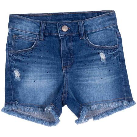 Shorts Jeans Escuro Menina Mania Kids com Elastano e Aplique de Strass - Short  Infantil - Magazine Luiza