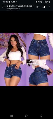 shorts jeans feminino Plus size pedraria - Mirabela jeans - Short Feminino  - Magazine Luiza