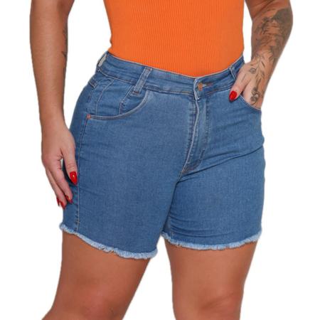 Imagem de Shorts jeans meia coxa lycra cintura media alta