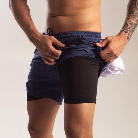 Shorts Masculino 2 em 1 - Segunda Pele de Compressão Bermuda para Academia,  Esportes, Corrida - Type One - Short Esportivo - Magazine Luiza