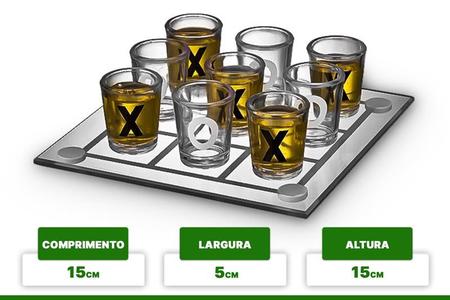 Jogo Da Velha Com Copos Drink Shot Dose 10ml