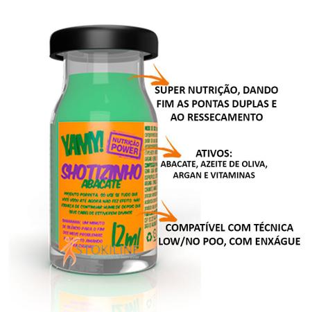 Shotizinho Yamy Nutrição Power Abacate 12ml Beauty Color Imagem de Shotizinho Yamy Nutrição Power Abacate 12ml Beauty Color