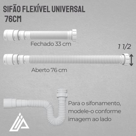 Imagem de Sifao flexivel universal branco 76cm - kit 3 unidades