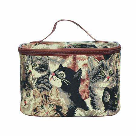 Imagem de Signare Tapeçaria Bolsa de Higiene Maquiagem Organizador bolsa para Mulheres com Design de Impressão de Gato (TOIL-CAT)