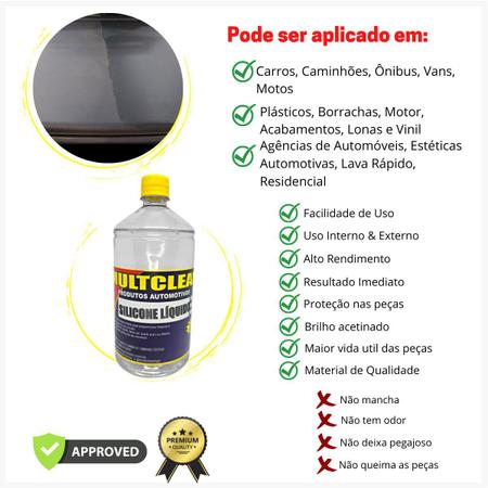 Imagem de Silicone Líquido Automotivo Premium Não Sai Com Agua 1000ml