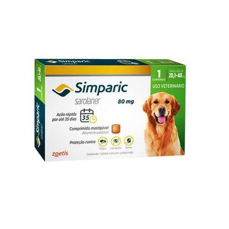 Imagem de Simparic para Cães de 20,1 a 40 Kg (80 mg) - Antipulgas