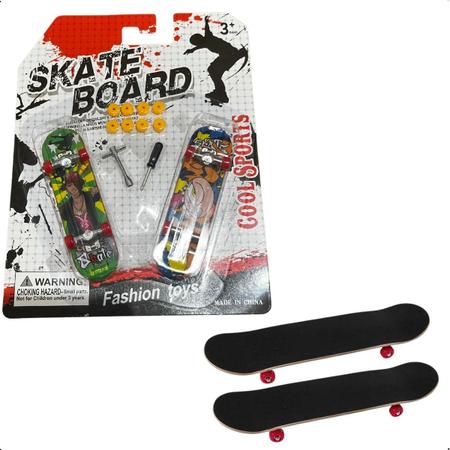 Kit Mini Skate De Dedo Com Chave Rodinhas E Luz