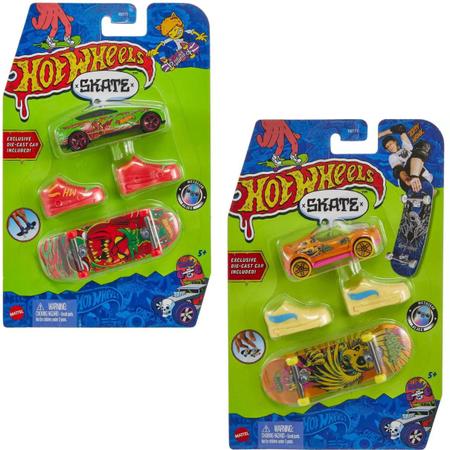 Hot Wheels Veículo Brinquedo Skateboard Skate Dedo com Tênis - APENAS 1  (UMA) UNIDADE - NÃO É POSSÍVEL ESCOLHER, Multi