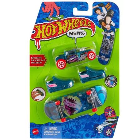 Hot Wheels Skate De Dedo Com Tenis E Carro Basico - Mattel