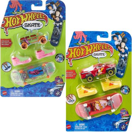 Skate De Dedo Profissional Hot Wheels com Tênis e Carro Sortidos - Blanc  Toys - Felicidade em brinquedos