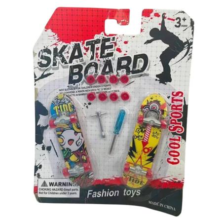 Kit Skate de Dedo - 9 cm - Extremo e Radical - 4 Skates - Sortido