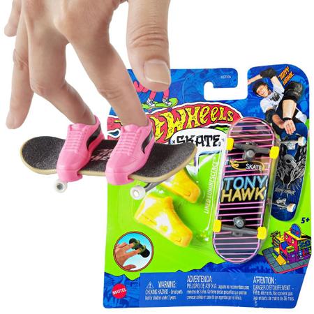 Skate Dedo Hotwheels C/ Tênis + Pista Skatepark Fingerboard