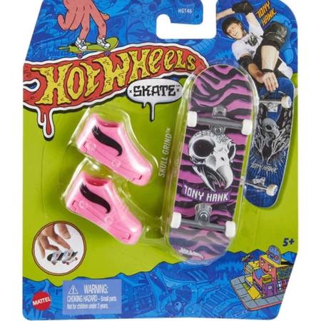 Skate De Dedo Hot Wheels C/ Tenis E Carrinho