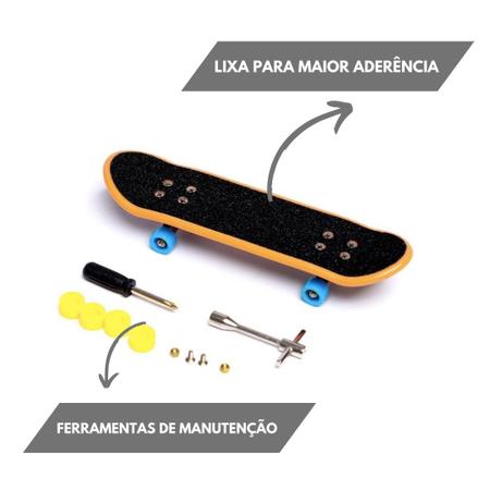 Kit 5 Skate Dedo Profissional C/ Lixa Rolamento FingerBoard
