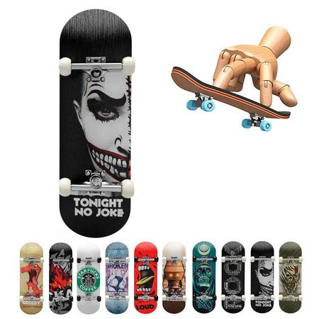 Fingerboard Skate de Dedo Profissional De Madeira Com Rolamento SkateBoard  Brinquedo Infantil