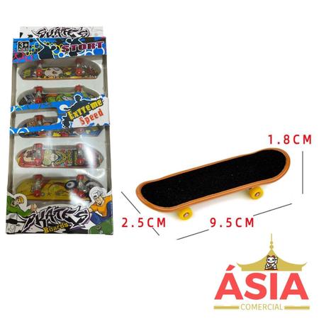 Kit 5 Skates De Dedo Infantil Com 5 Rampas Revenda Atacado