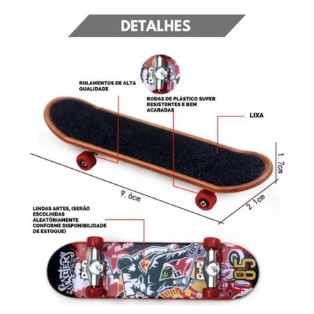 Kit Skates De Dedo Brinquedo Infantl Divertido Truck Metal Lixa - Monac  Store - Skate de Dedo - Magazine Luiza