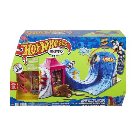 Skate Dedo Hotwheels C/ Tênis + Pista Skatepark Fingerboard