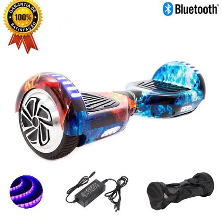 Skate Elétrico Bluetooh 6,5 - Gelo e Fogo - Com Led