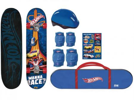 Imagem de Skate Hot Wheels Fun com Kit de Proteção