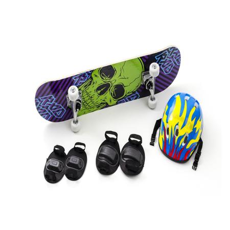 Imagem de Skate Infantil + Acessórios Segurança E Proteção Com 5 Itens