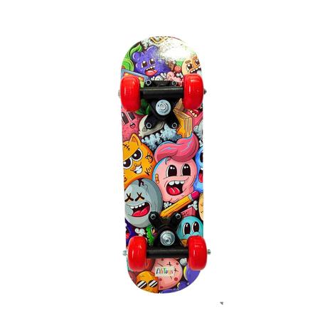 Imagem de Skate Infantil Estampado De Madeira Resistente Montado Completo Suporta 30Kg Meninas E Meninos