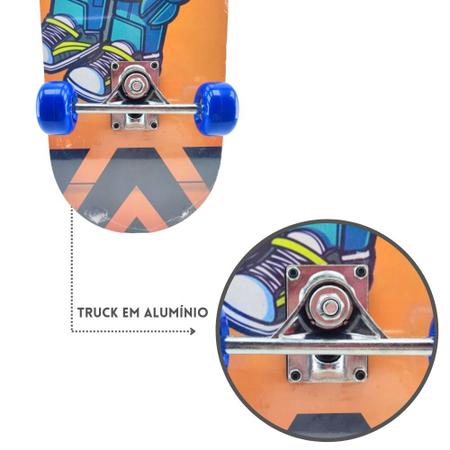 Imagem de Skate Infantil Montado Com Lixa 7 lâminas Brinquedo Radical