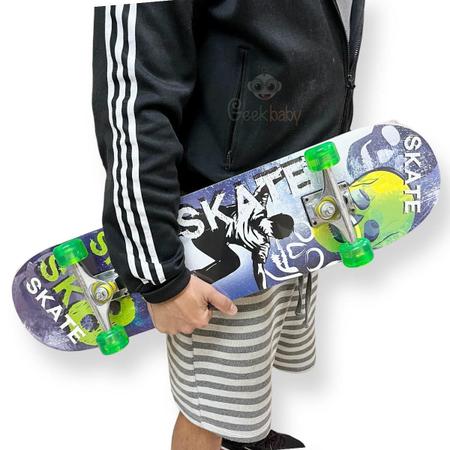 Skate Skateboard Iniciante 70kg Completo Shape 7.0 Montado - DM